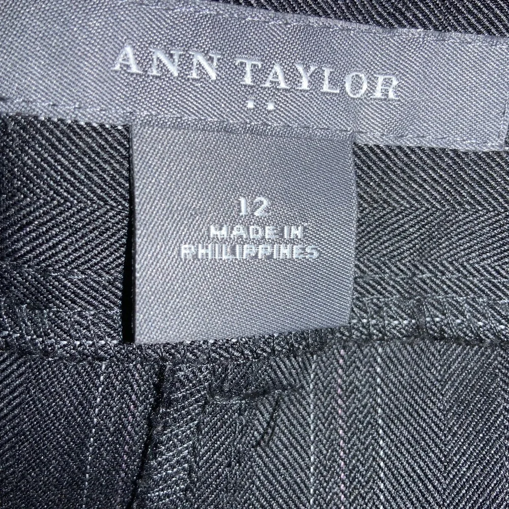 Ann Taylor dress slacks Sz 12 tone on tone stripe wide leg
